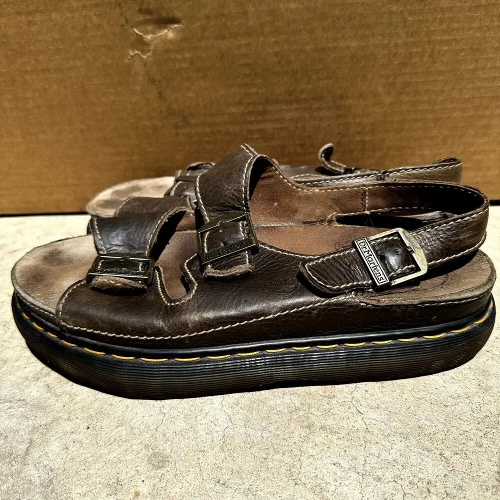 Vintage Dr. Martens 8209 Fisherman Sandals 90s England Platform Chunky Buckle 12